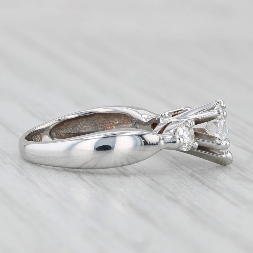 Women's or Men's 0.83ctw Diamond Heart Engagement Ring 14k white Gold Size 4.25 For Sale