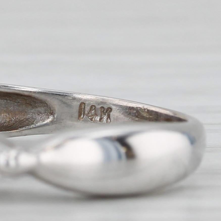 0.83ctw Diamond Heart Engagement Ring 14k white Gold Size 4.25 For Sale 2
