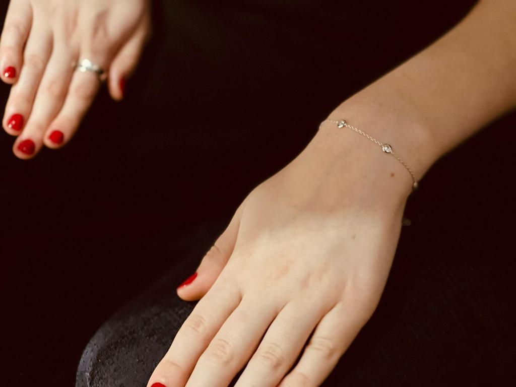 Bracelet à chaîne réglable en or rose 14 carats avec zirconia taille brillant en forme de cube de 0,84 carat Pour femmes en vente