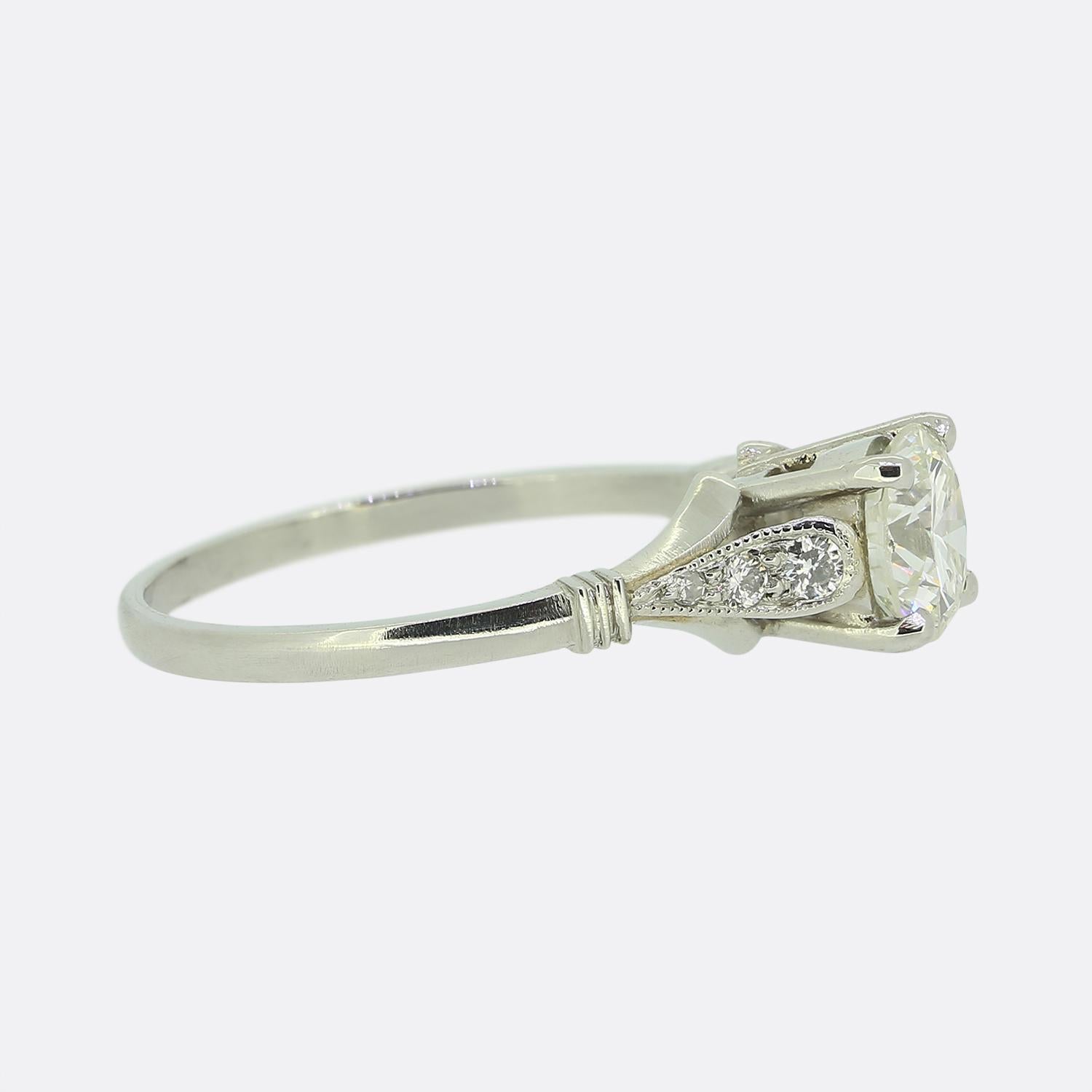 0,84 Karat Diamant Solitär Verlobungsring (Brillantschliff) im Angebot