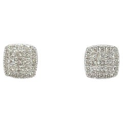 0.84 Carat Diamonds Studs Earrings set in 18K White Gold