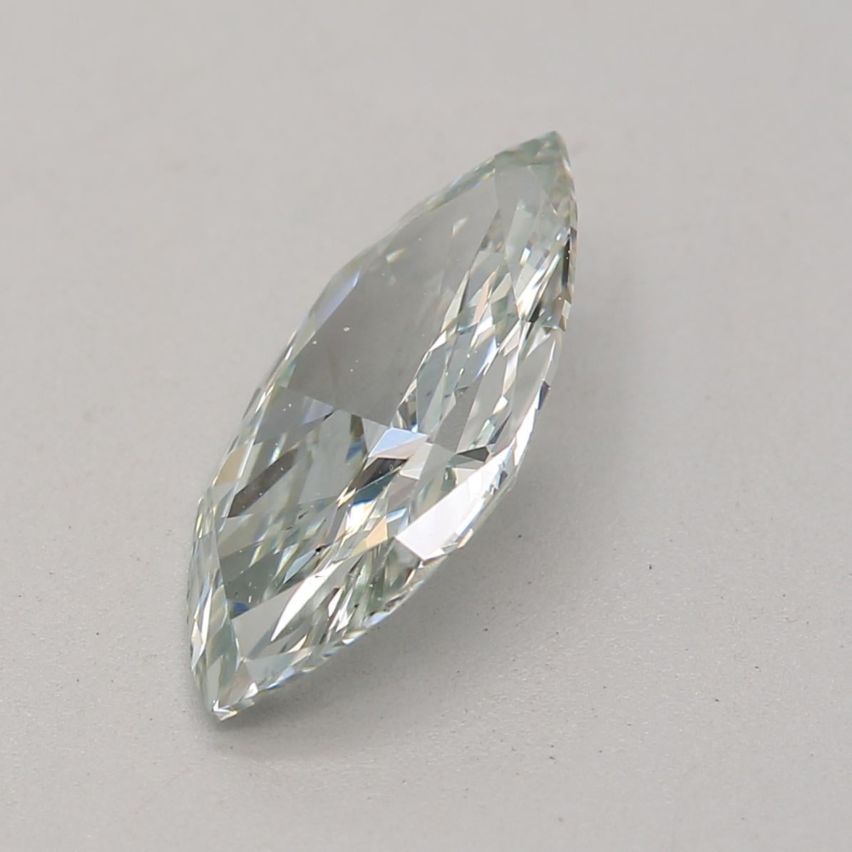 0,84-CARAT, FANCY GRAYISH GREEN, CUT DIAMOND VS2 Reinheit GIA zertifiziert (Marquiseschliff) im Angebot