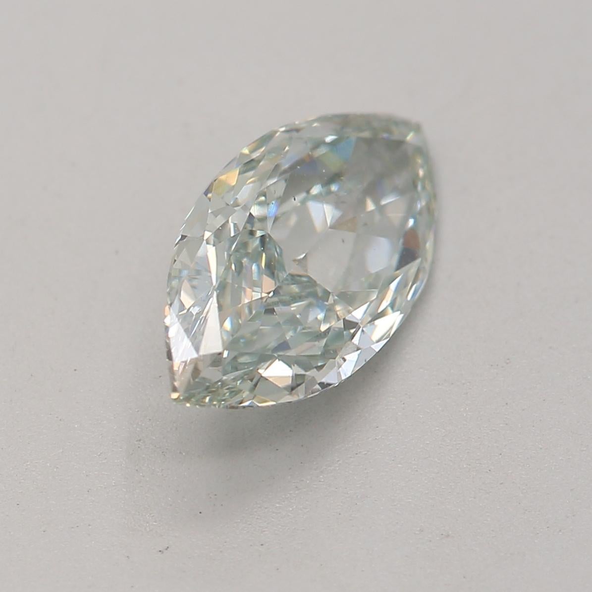 Women's or Men's 0.84-CARAT, FANCY GRAYISH GREEN, CUT DIAMOND VS2 Clarity GIA Certified For Sale