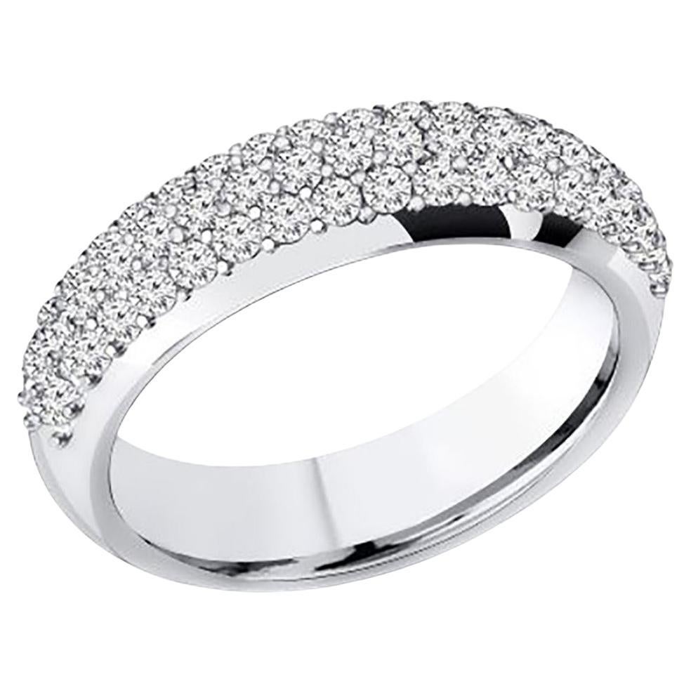 For Sale:  0.84 Carat Natural Diamond Band G, SI in White Gold