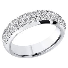 0.84 Carat Natural Diamond Band G, SI in White Gold
