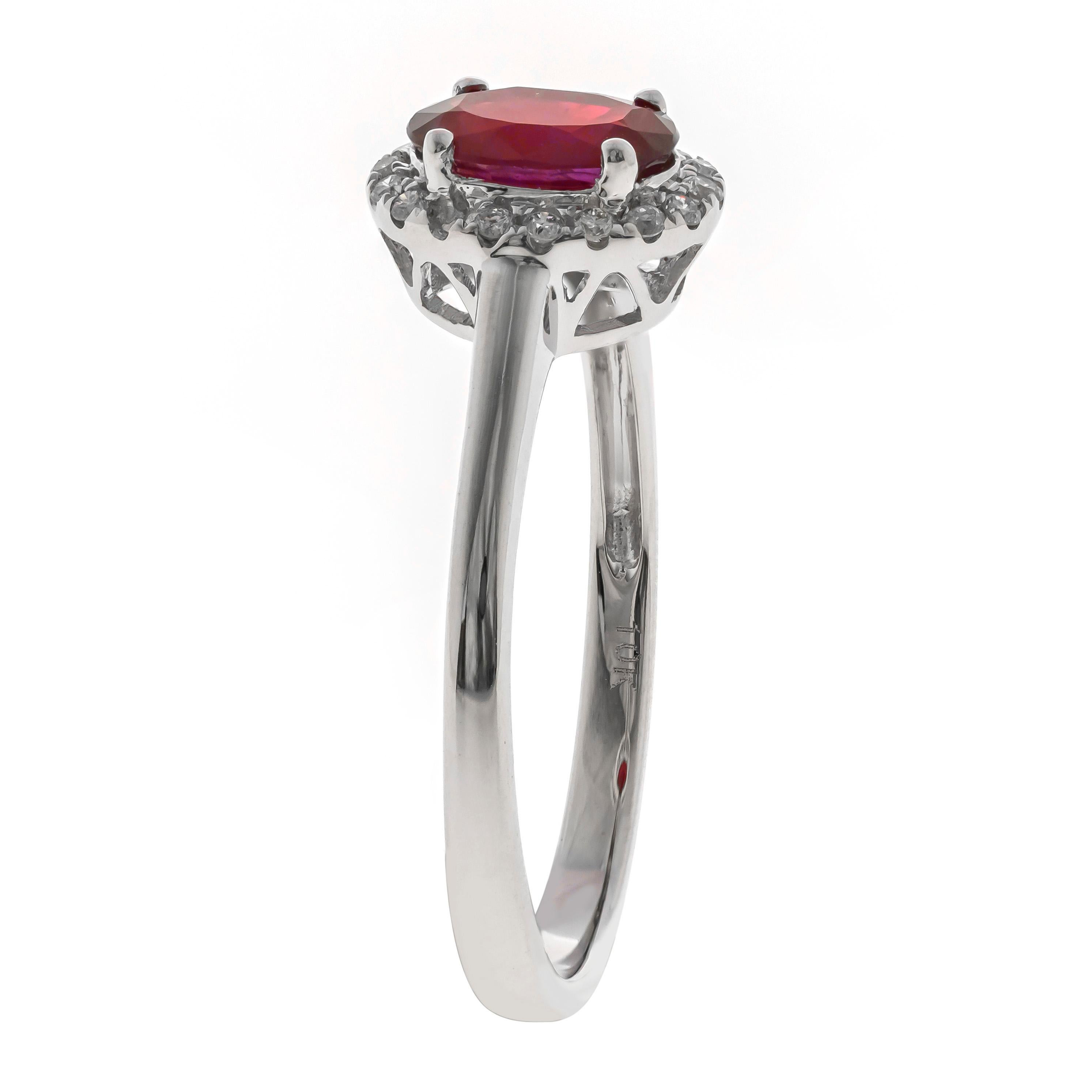 diamond engagement ring with ruby accents