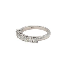 0.84 carat Seven Stone Diamond Half Eternity Band Ring 18K White Gold