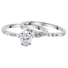 0,84 carati SI Clarity HI Color Anello con diamanti in oro bianco 18 carati Gioielli di pregio