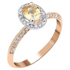 0.84 Ceylon Yellow Sapphire And Diamond Ring