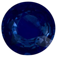 0.84 Ct Blue Sapphire Round Loose Gemstone