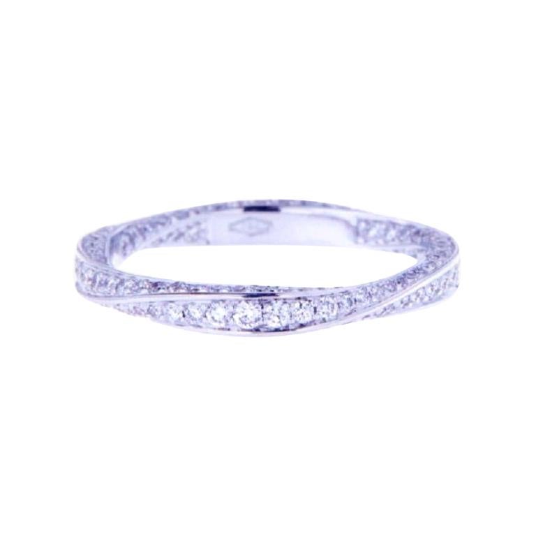 0.84 Ct Diamonds 18kt White Gold Wedding Ring For Sale