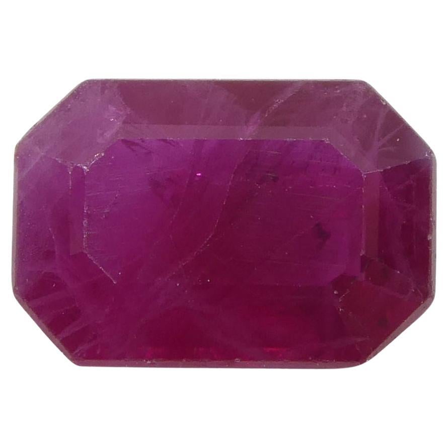 0.84 ct Emerald Cut Ruby Burma For Sale