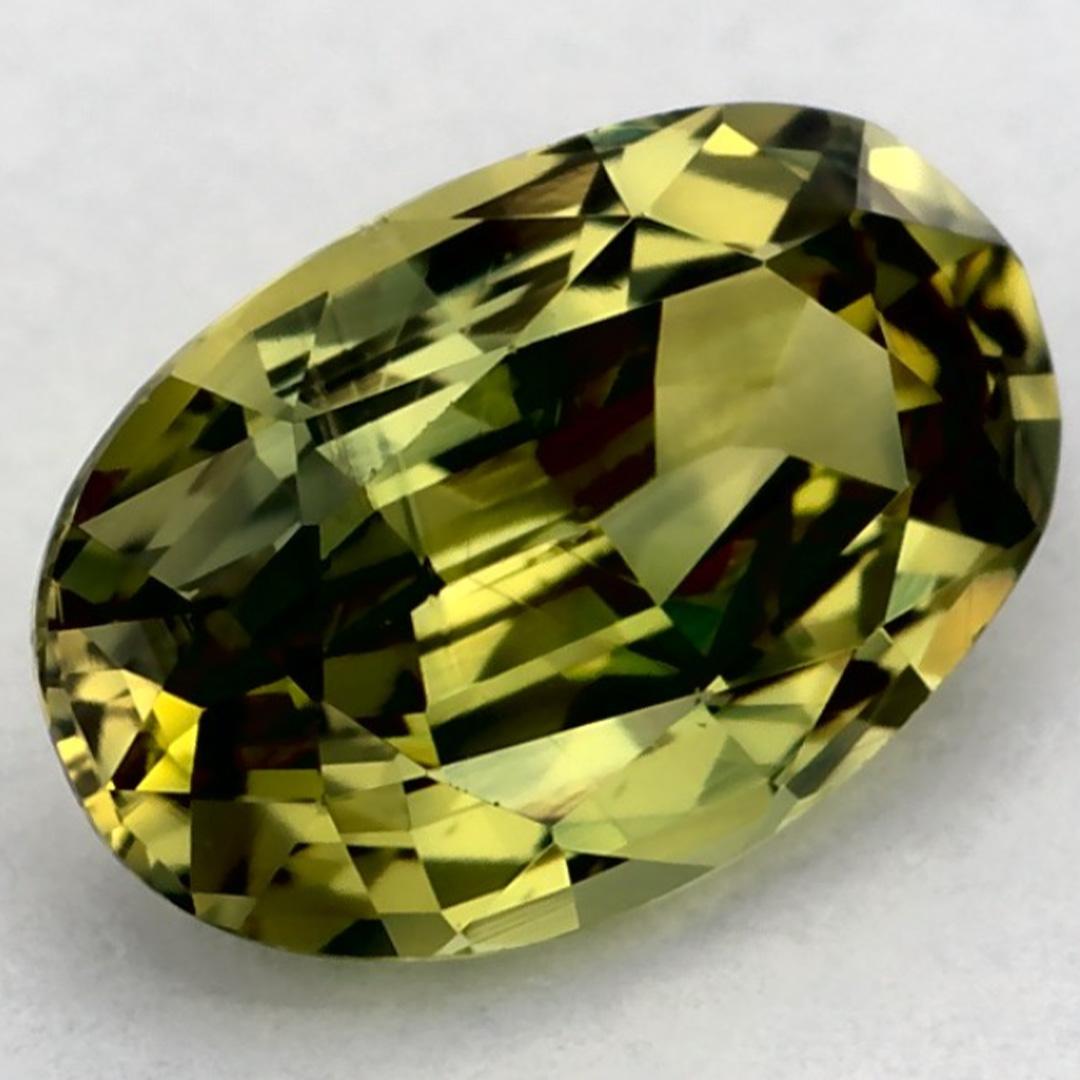 Taille ovale 0.84 Ct Green Sapphire Oval Loose Gemstone (Saphir vert ovale en vrac) en vente