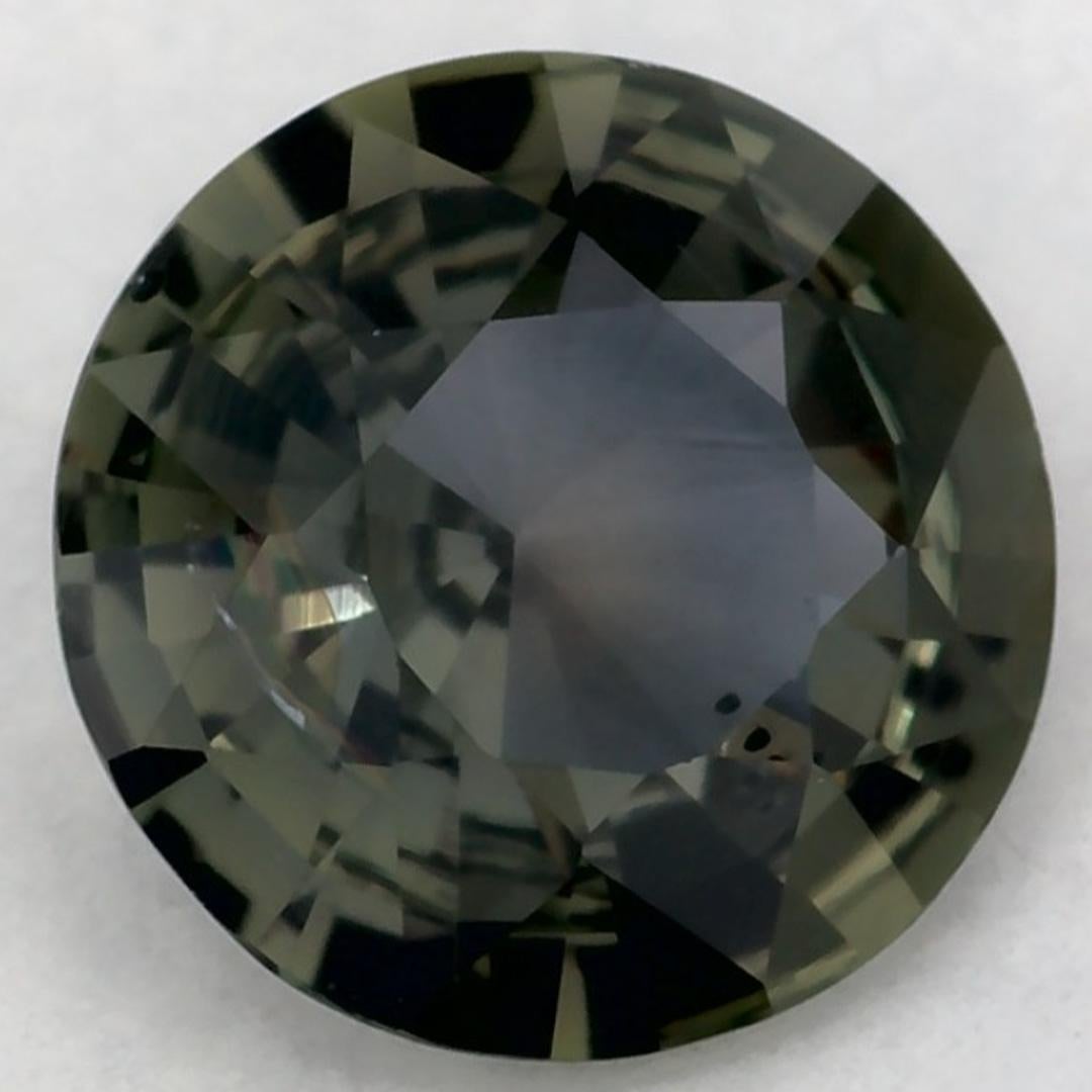 Taglio rotondo 0.84 carati di zaffiro verde rotondo sfuso in vendita