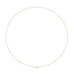 0.84 CTW round diamonds 14K Yellow gold Small Chain Collection Delicate Necklace