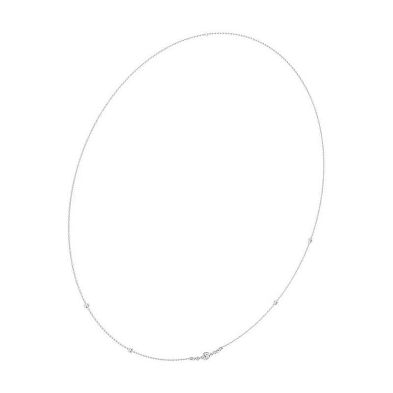 Diamanti rotondi 0,84 CTW in oro bianco 18K Collana Delicata a catena piccola Collection'S In condizioni Nuovo in vendita a Paramus, NJ