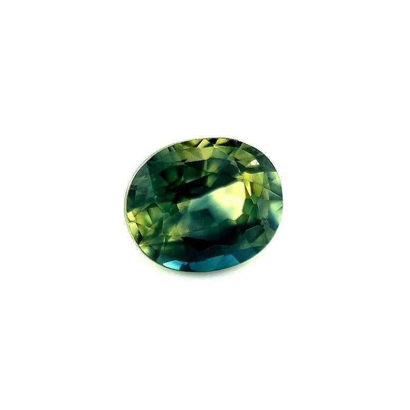 0.84ct bleu vert sarcelle jaune Parti Australian Tri Sapphire Oval Cut 6x5mm

Gemme saphir australien naturel vert, bleu, jaune, trois couleurs.
0.84 Carat avec une belle et unique palette de couleurs et une excellente clarté. La coupe et le