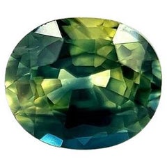 0.84ct Blue Green Teal Yellow Parti Australian Tri Sapphire Oval Cut