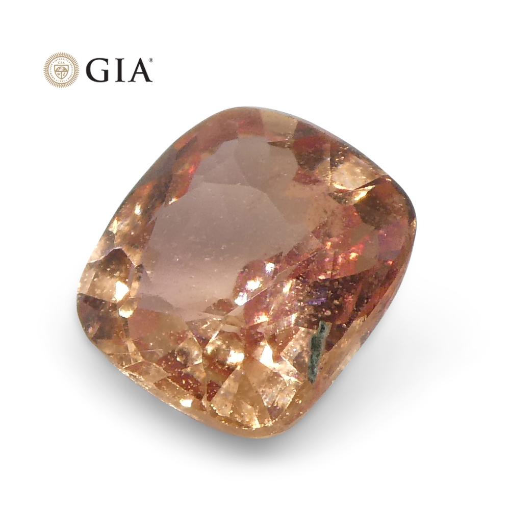 0.84 Carat Cushion Orangy Pink Padparadscha Sapphire GIA Certified Madagascar In New Condition For Sale In Toronto, Ontario