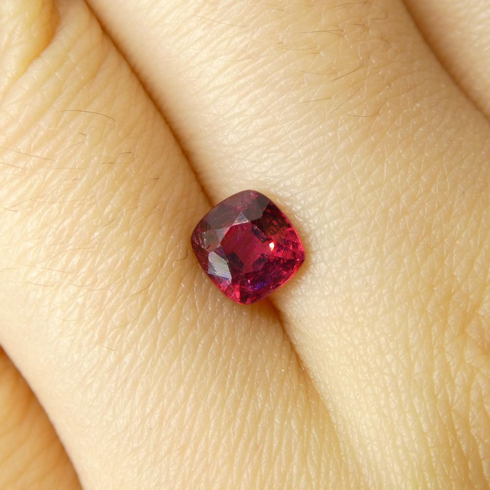 Women's or Men's 0.84ct Cushion Red Jedi Spinel from Sri Lanka For Sale