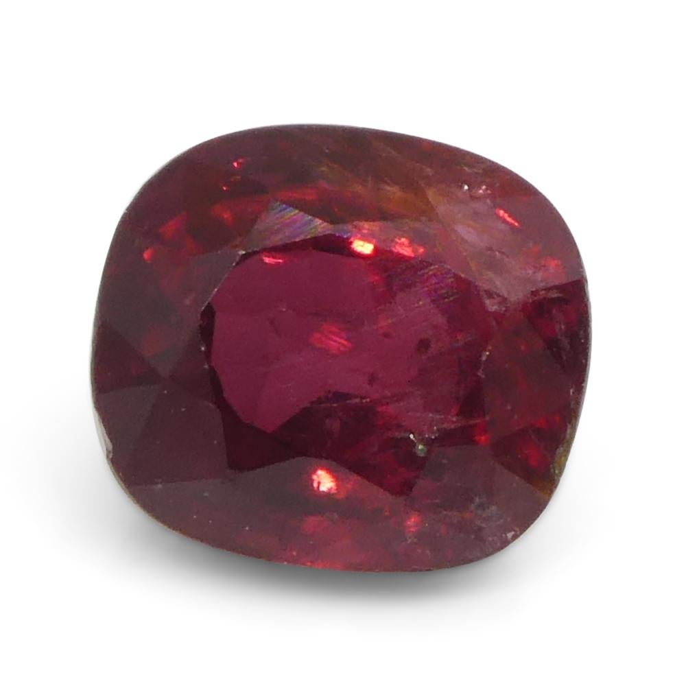 Saphir rouge coussin 0,84 carat de Tanzanie Unisexe en vente