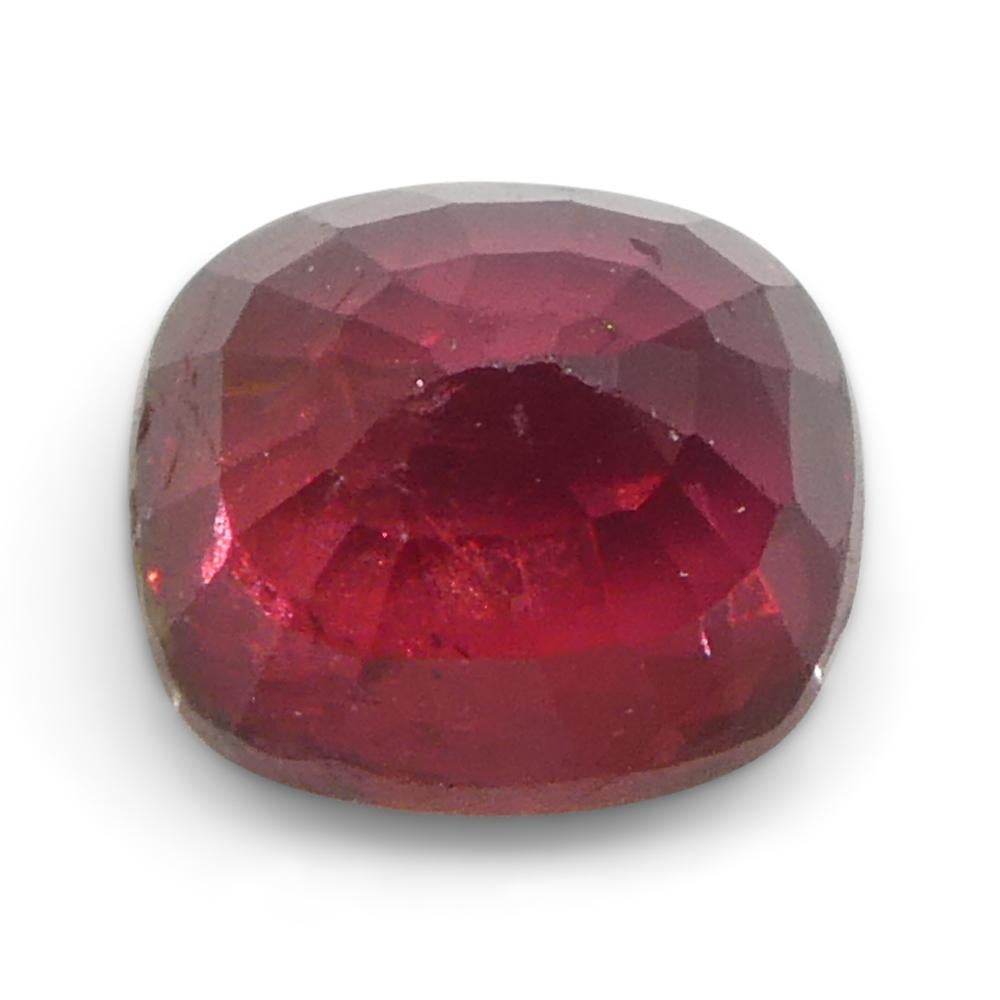 Saphir rouge coussin 0,84 carat de Tanzanie en vente 5