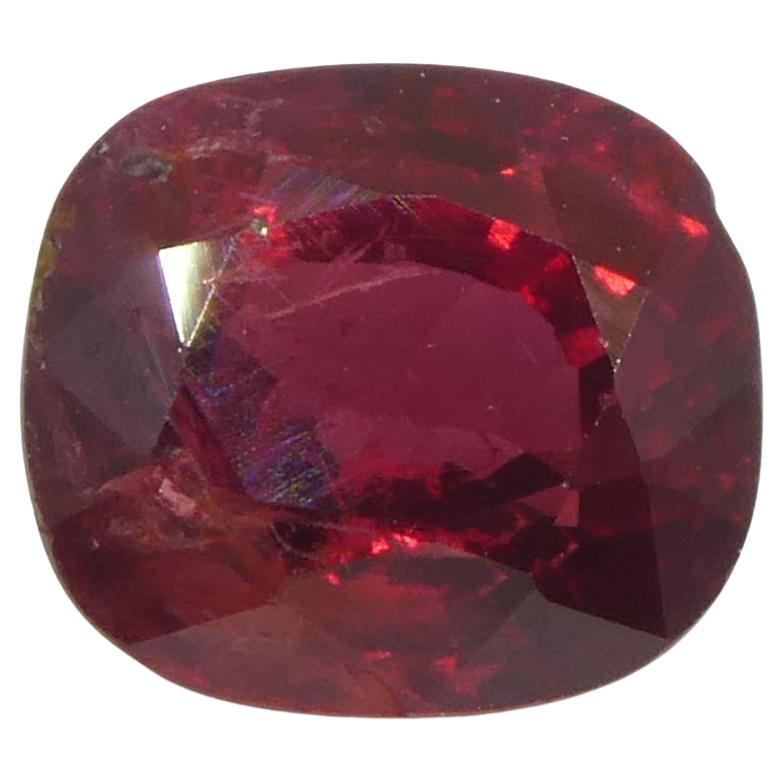 Zafiro rojo en cojín de 0,84 ct de Tanzania