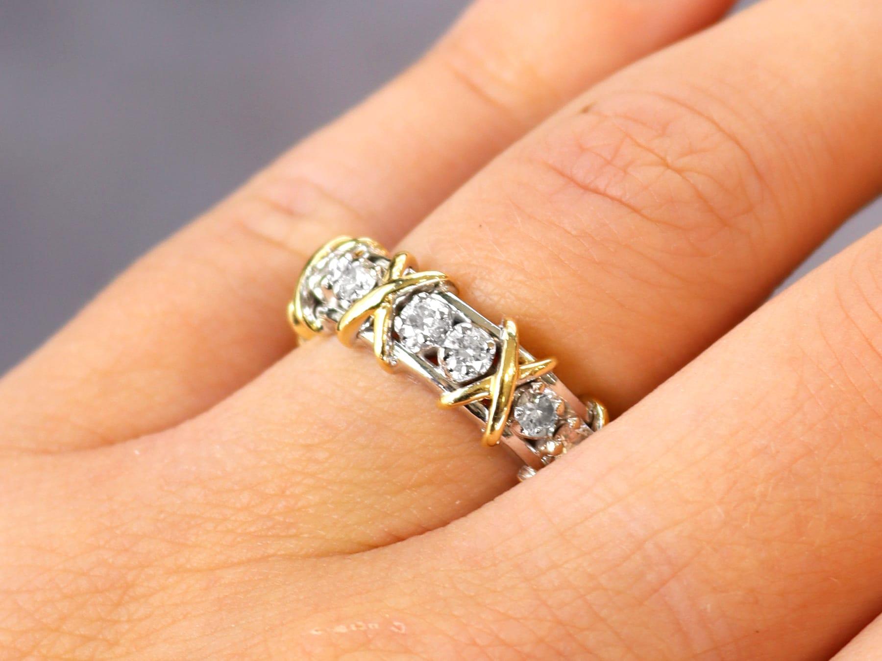 Round Cut Diamond and 18k Gold Tiffany Eternity Ring - Jean Schlumberger's Design