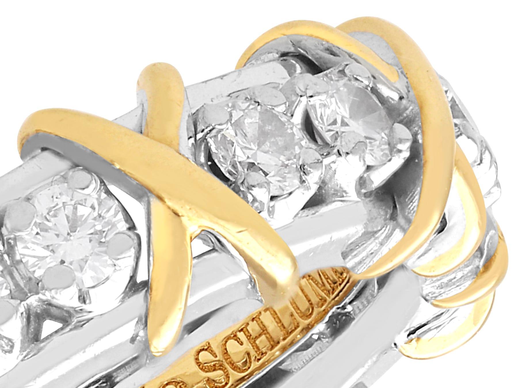 Women's or Men's Diamond and 18k Gold Tiffany Eternity Ring - Jean Schlumberger's Design