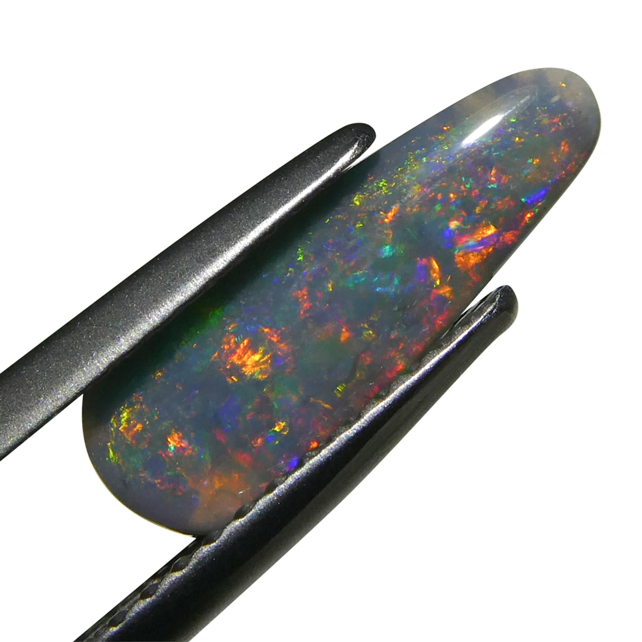 Opale grise de forme libre cabochon de 0.84 carats d'Australie en vente 6