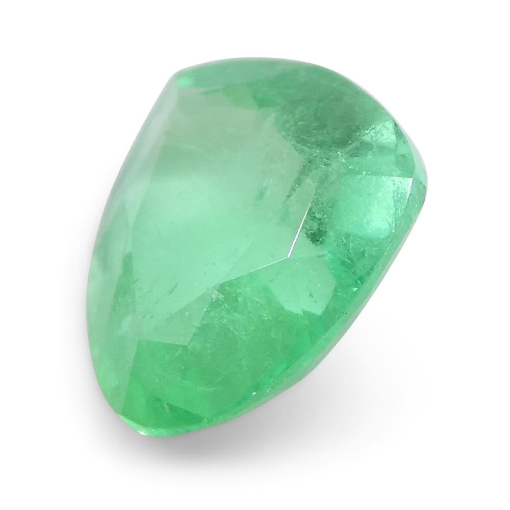 0.84ct Trillion Green Emerald from Colombia For Sale 1