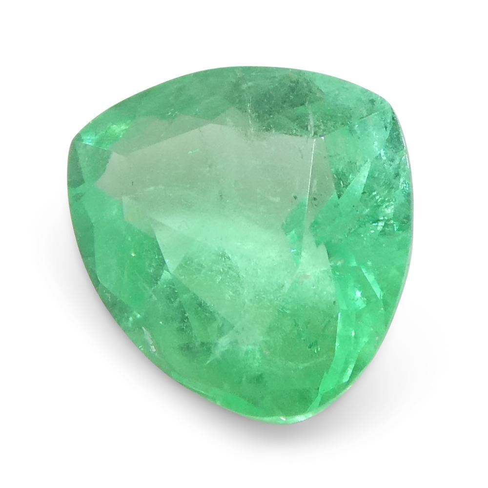 0.84ct Trillion Green Emerald from Colombia For Sale 2