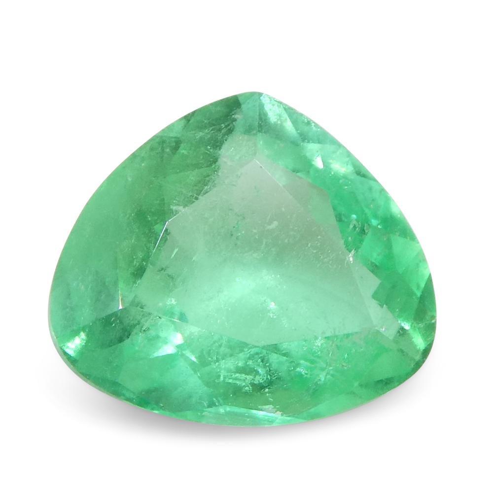 0.84ct Trillion Green Emerald from Colombia For Sale 4