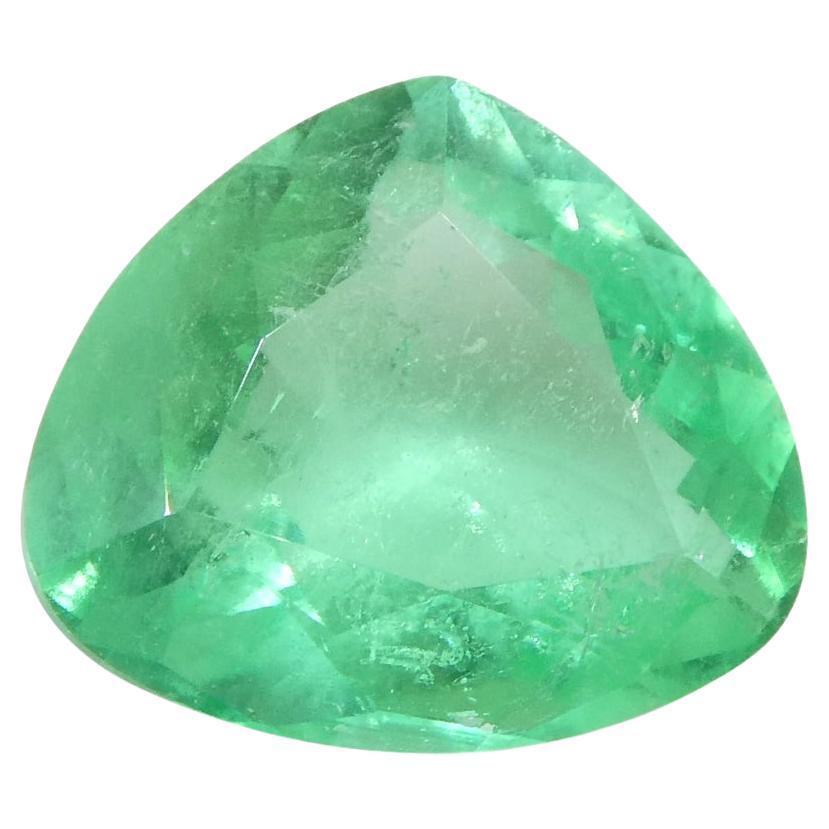 0.84ct Trillion Green Emerald from Colombia For Sale