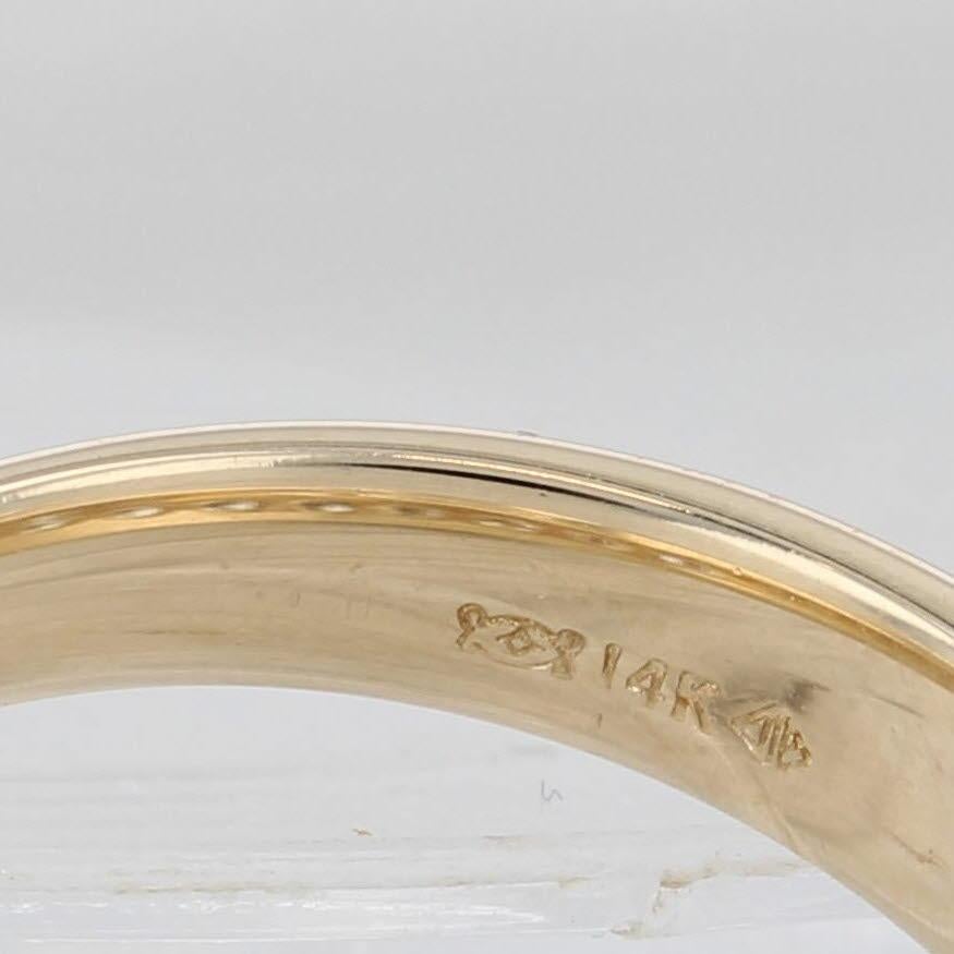 Round Cut 0.84ctw Diamond Wedding Band 14k Yellow Gold Size 7.5 Stackable Ring