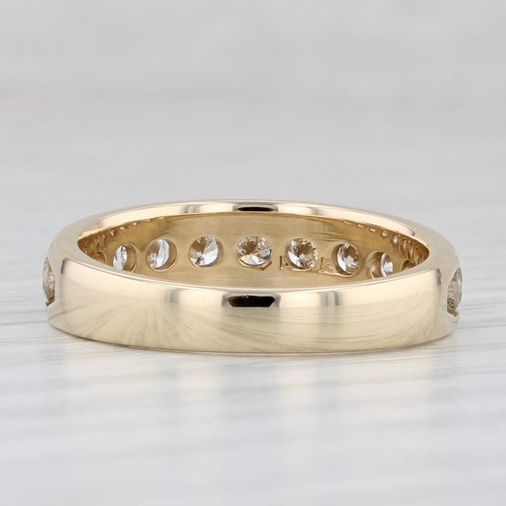 0.84ctw Diamond Wedding Band 14k Yellow Gold Size 7.5 Stackable Ring For Sale 1