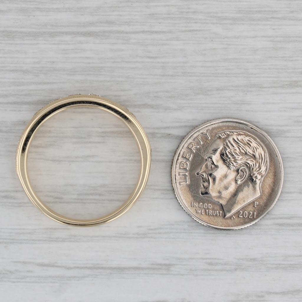 0.84ctw Diamond Wedding Band 14k Yellow Gold Size 7.5 Stackable Ring For Sale 3