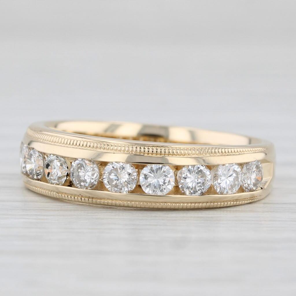 0.84ctw Diamond Wedding Band 14k Yellow Gold Size 7.5 Stackable Ring 4