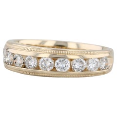 0.84ctw Diamond Wedding Band 14k Yellow Gold Size 7.5 Stackable Ring