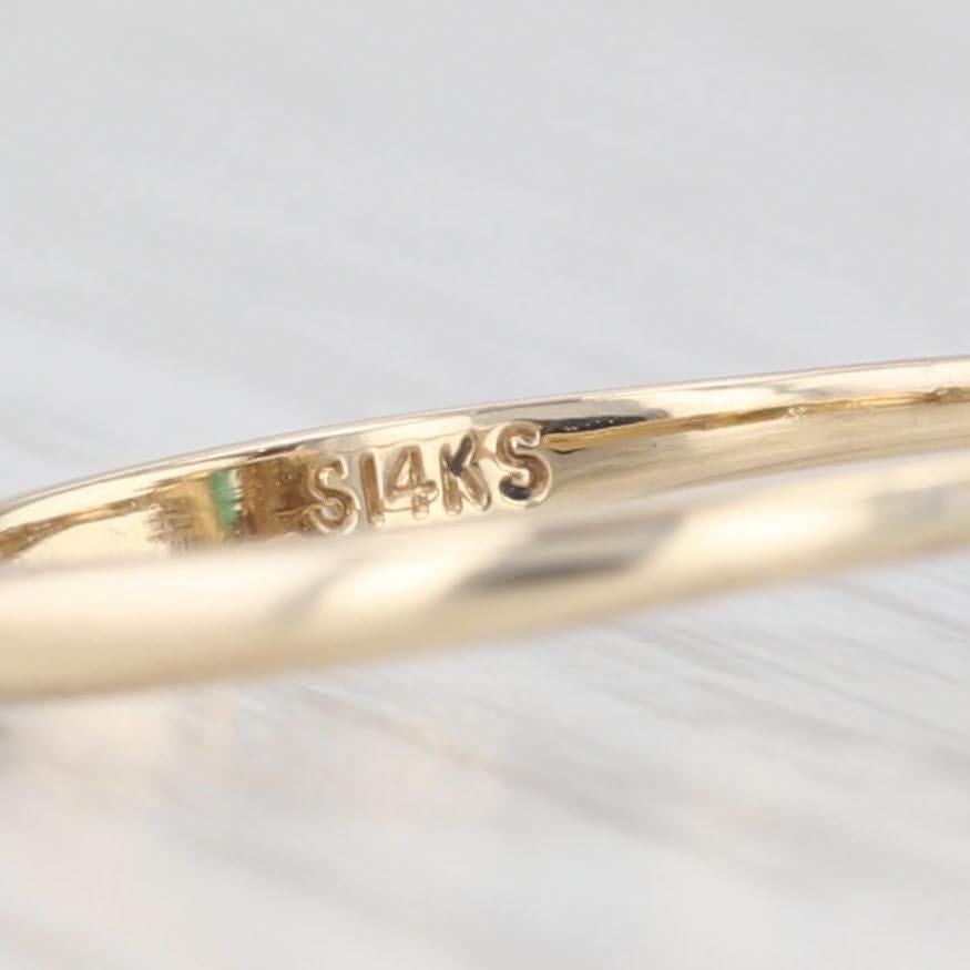 0.84ctw Emerald Diamond Halo Ring 14k Yellow Gold Size 6.5 Cathedral Band For Sale 3