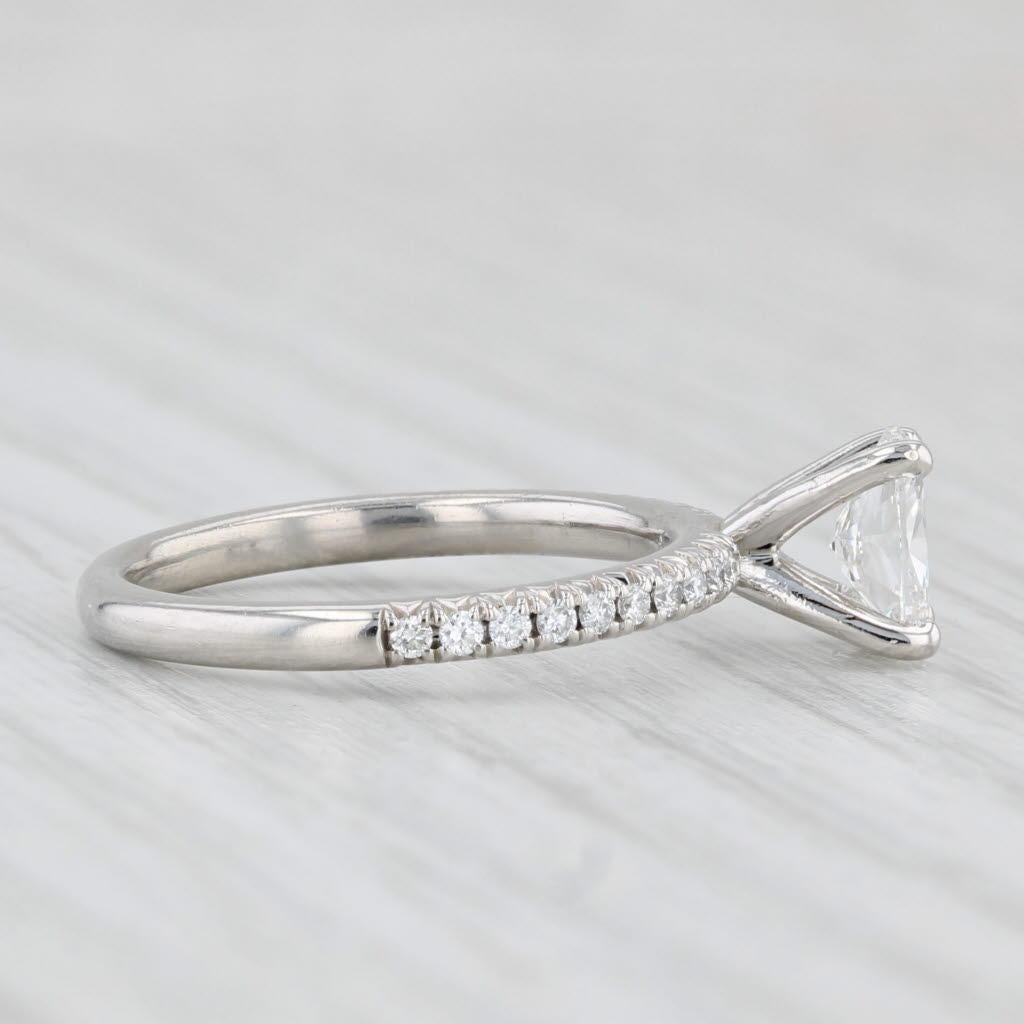 0.84ctw Oval Diamond Engagement Ring 950 Platinum Solitaire w/ Accents Sz 5 GIA For Sale 2