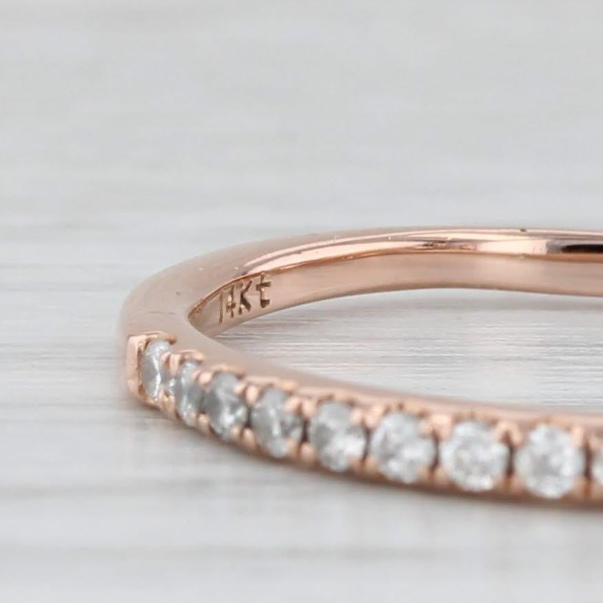 0.84ctw Round Diamond Engagement Ring Wedding Band Bridal Set 14k Rose Gold Sz 7 For Sale 5