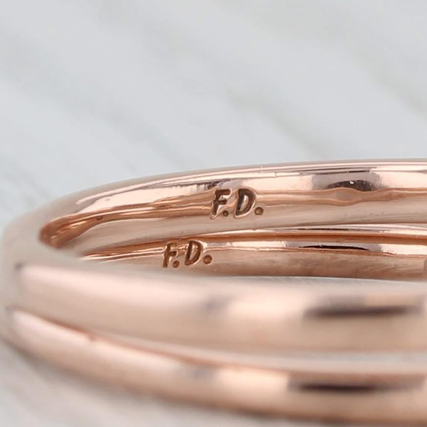 0.84ctw Round Diamond Engagement Ring Wedding Band Bridal Set 14k Rose Gold Sz 7 For Sale 4