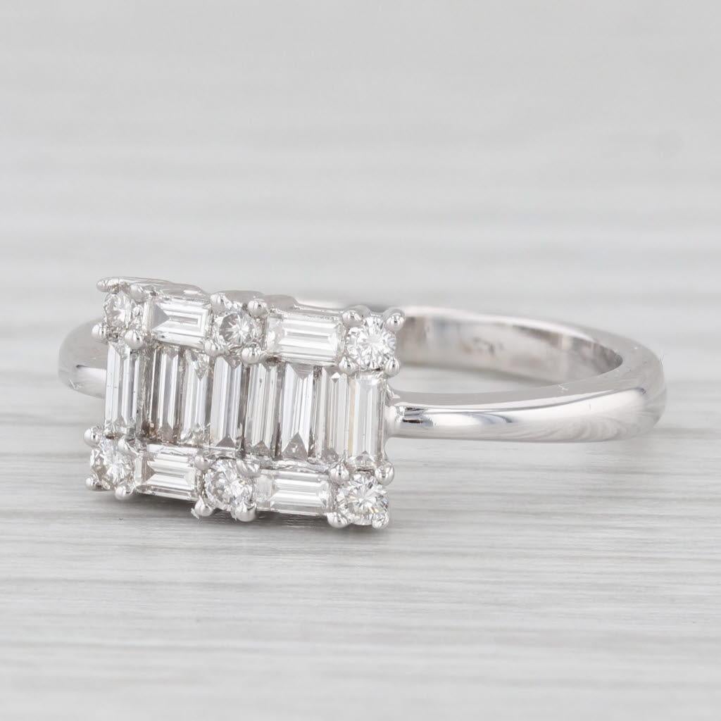 0.84ctw VS2 Diamond Baguette Ring 18k White Gold Size 7.75 For Sale 1