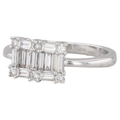 0.84ctw VS2 Diamond Baguette Ring 18k White Gold Size 7.75