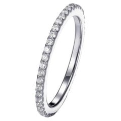  0.85 Carat Cubic Zirconia Sterling Silver Full Eternity Wedding Band Ring