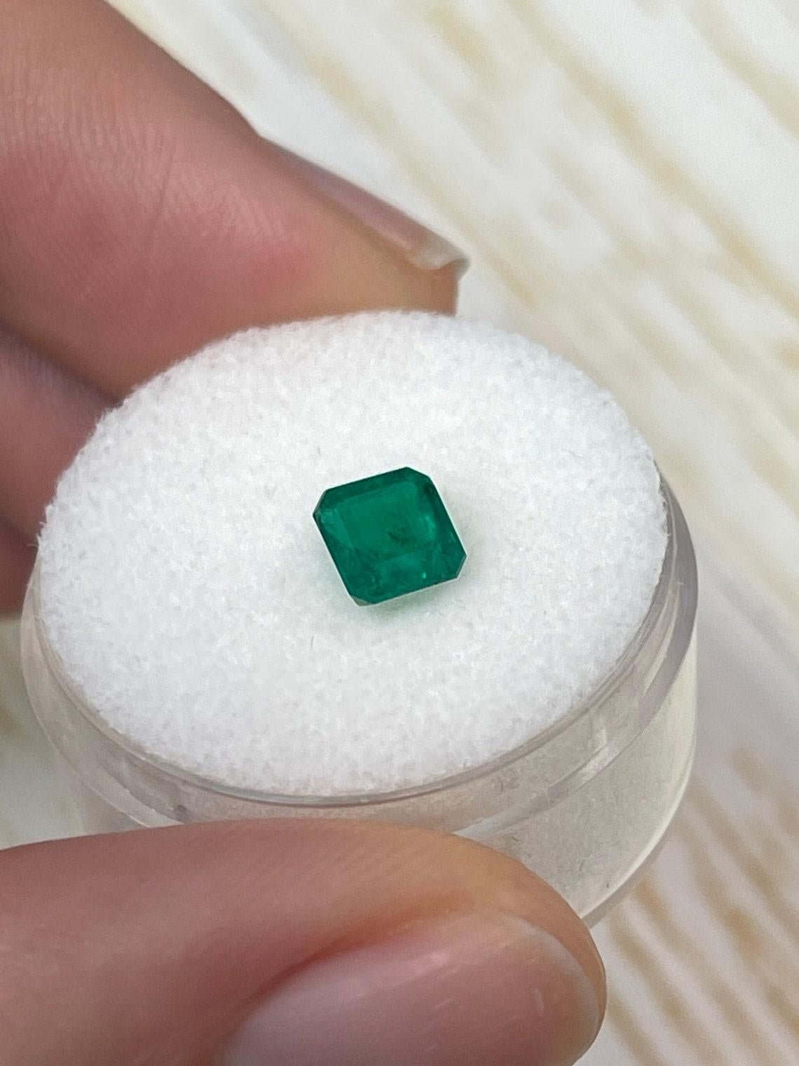 Women's 0.85 Carat 5.5x5.5 Muzo Green Asscher Cut Emerald - Deep Green May Birthstone