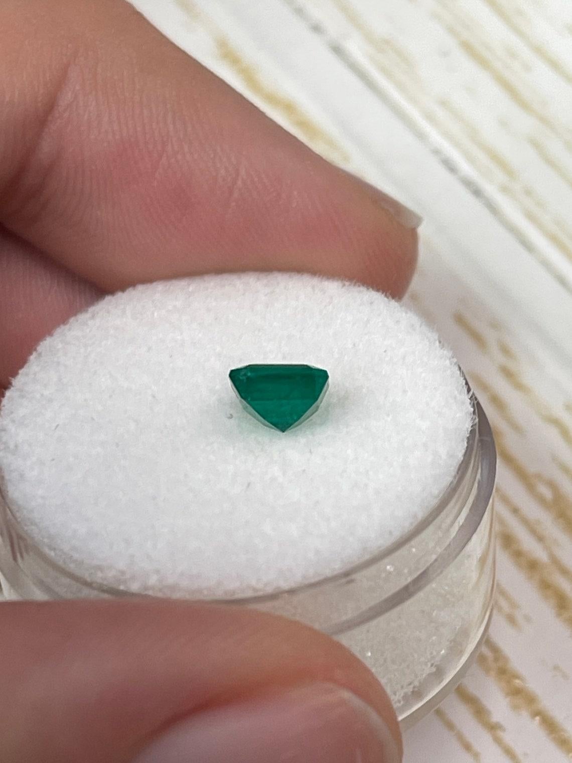 0.85 Carat 5.5x5.5 Muzo Green Asscher Cut Emerald - Deep Green May Birthstone 2