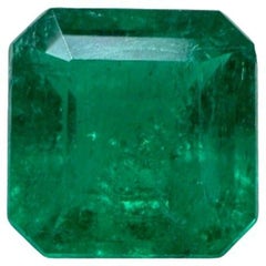 0,85 Carati 5,5x5,5 Smeraldo verde Muzo taglio Asscher - Pietra di nascita di maggio verde intenso