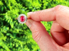 0.85 Carat Burmese Ruby and 0.40 Carat Diamond 18k Yellow Gold Ring Circa 1905